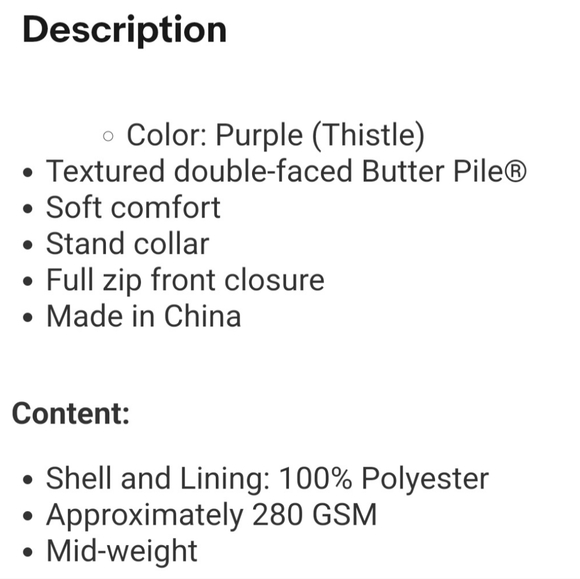 Free2B braided butter pile, light purple zipper jacket. Sz S - Picture 15 of 15